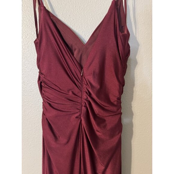 La Femme 103544 Dress 4 Burgundy Sleeveless V Neck Formal Gown NEW - Picture 10 of 14